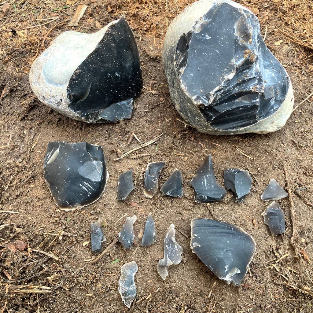 Flint pieces used to record stone sounds
